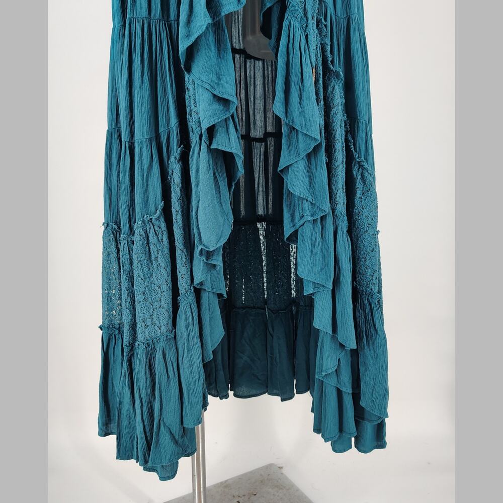 Free People Dancing On Air Lace Maxi Dress Lace Ruffle Boho High Low XS NWOT - Picture 11 of 16